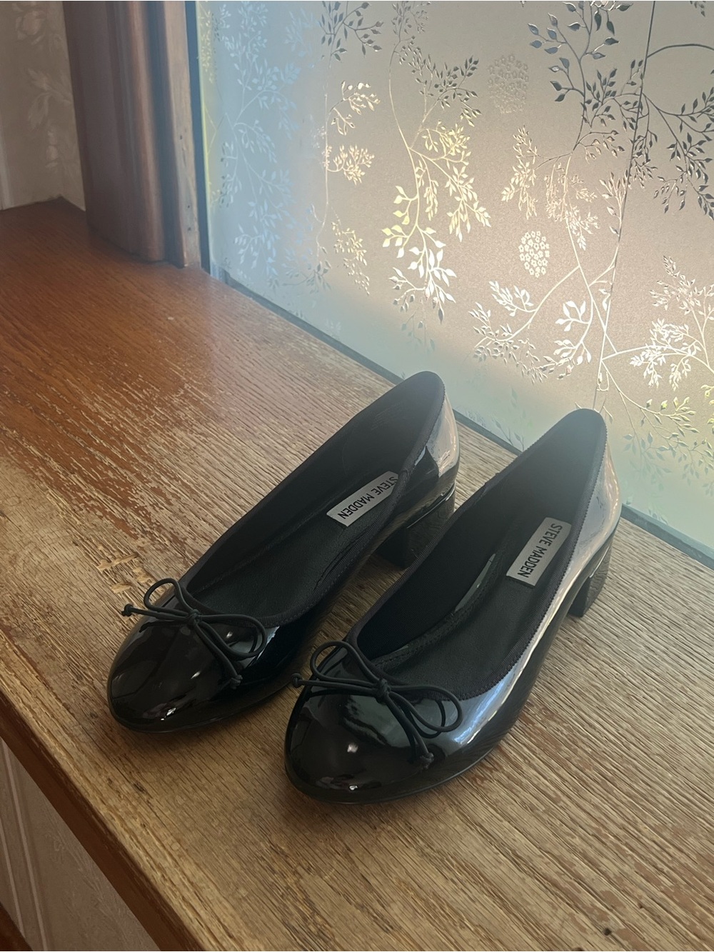 Steve Madden Black Low Heel Ballet Flats